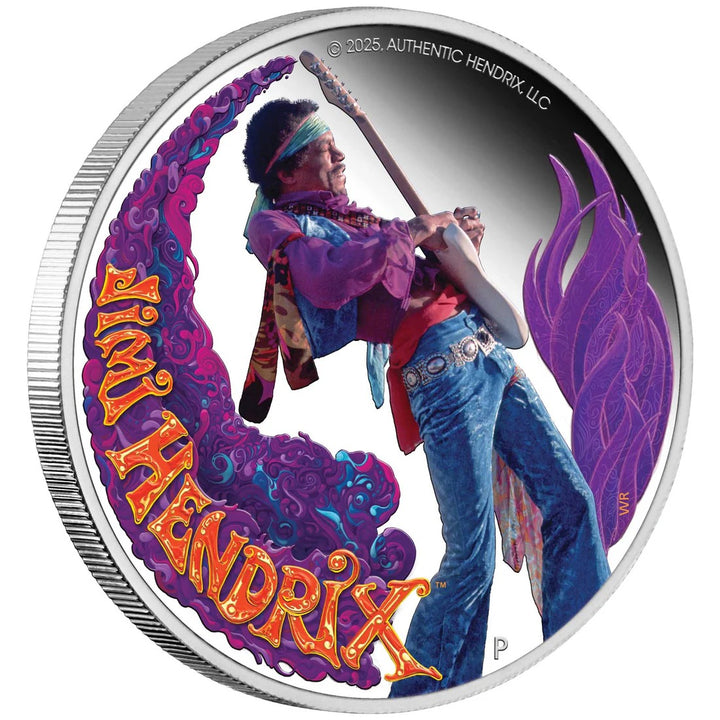 Coin 2025 $1 Jimi Hendrix 1 Oz Silver Proof