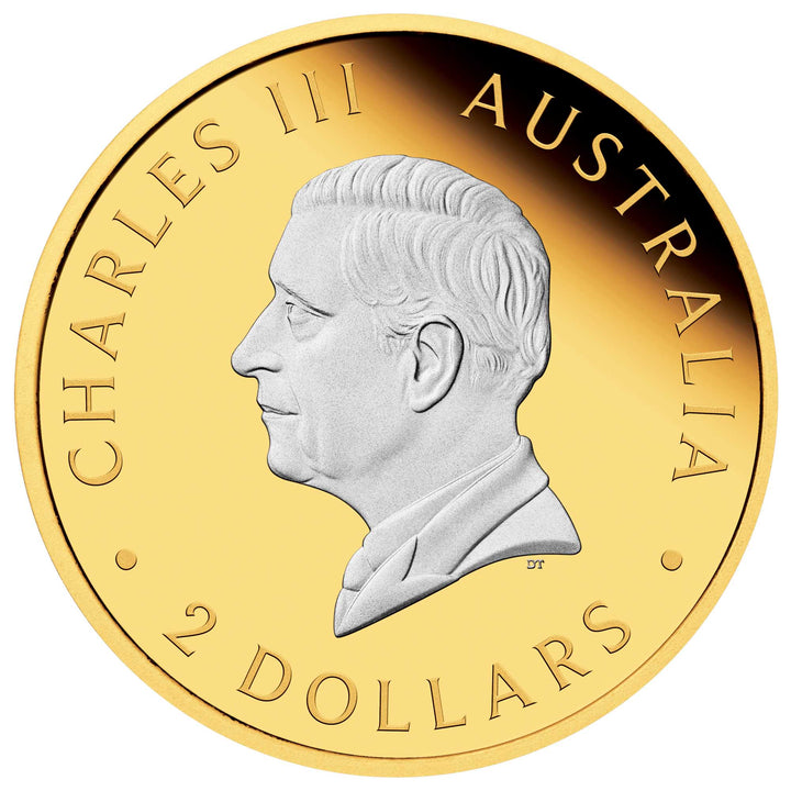 Coin $2 Kangaroo Oz Silver Gilded
