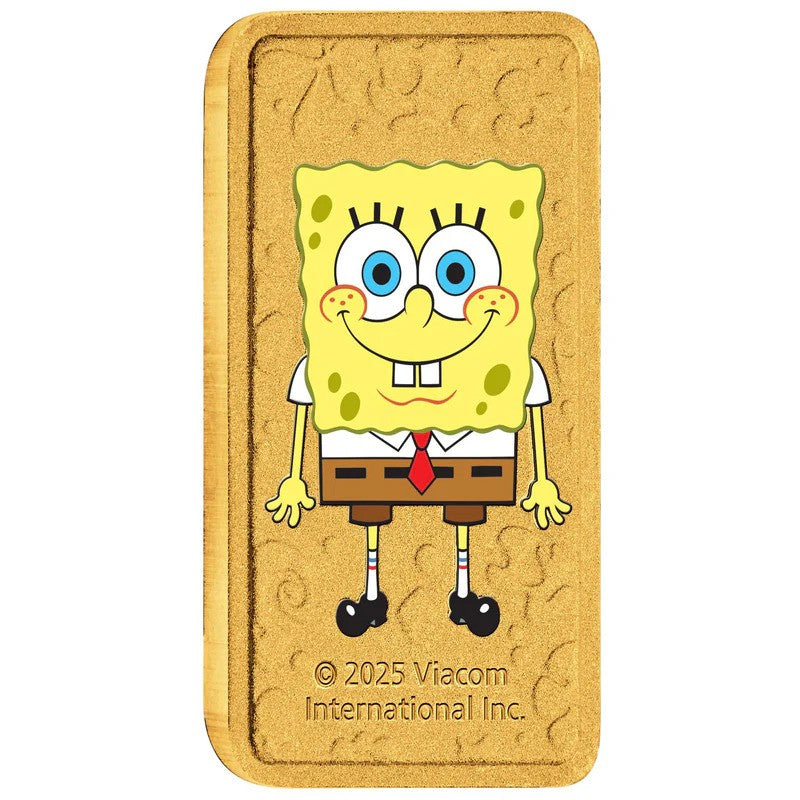 COIN SpongeBob SquarePants 1g Gold Coloured Minted Bar