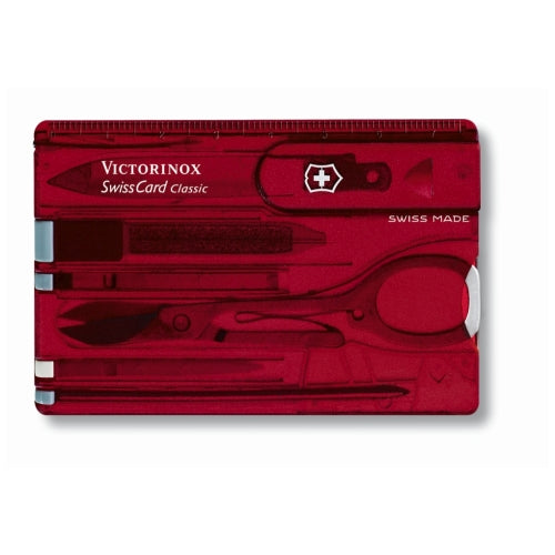 VICTORINOX SWISS CARD CLASSIC TRANS RED