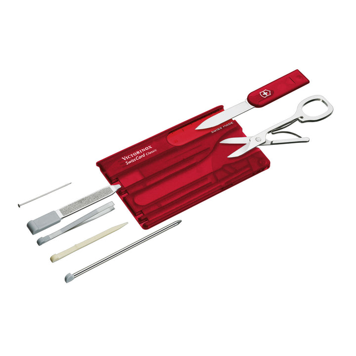 VICTORINOX SWISS CARD CLASSIC TRANS RED