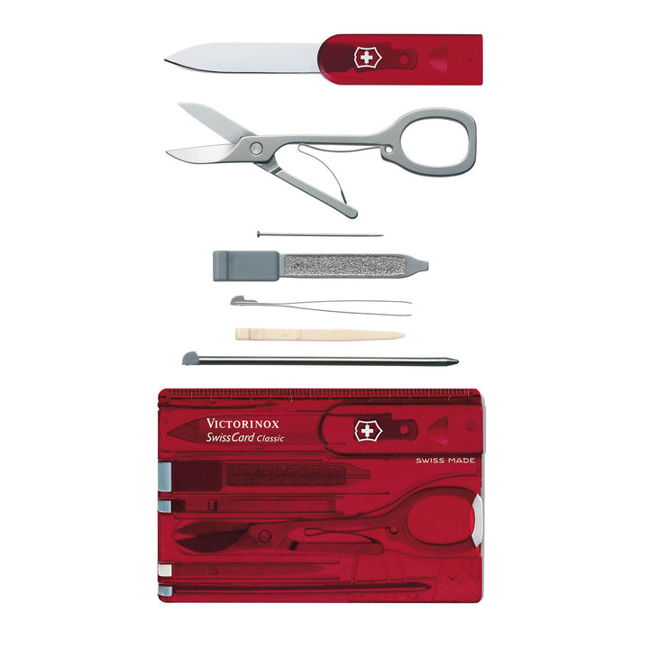 VICTORINOX SWISS CARD CLASSIC TRANS RED