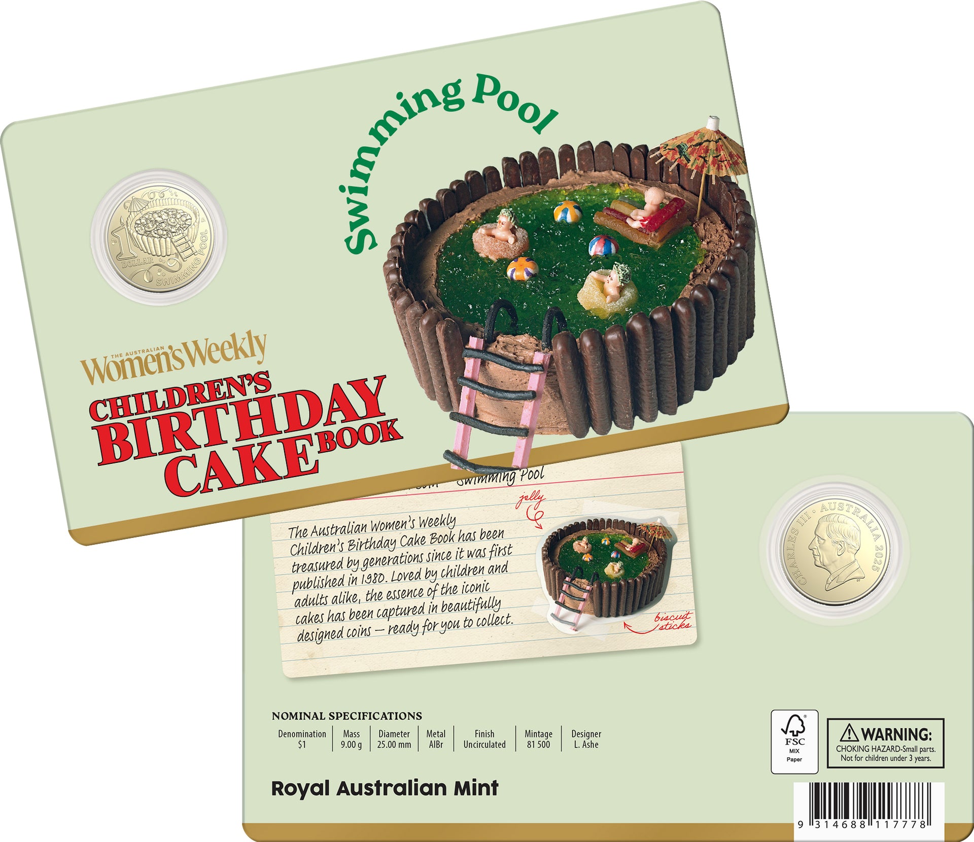 2025 $1 Albr Uncirculated Coin – Swimming Pool