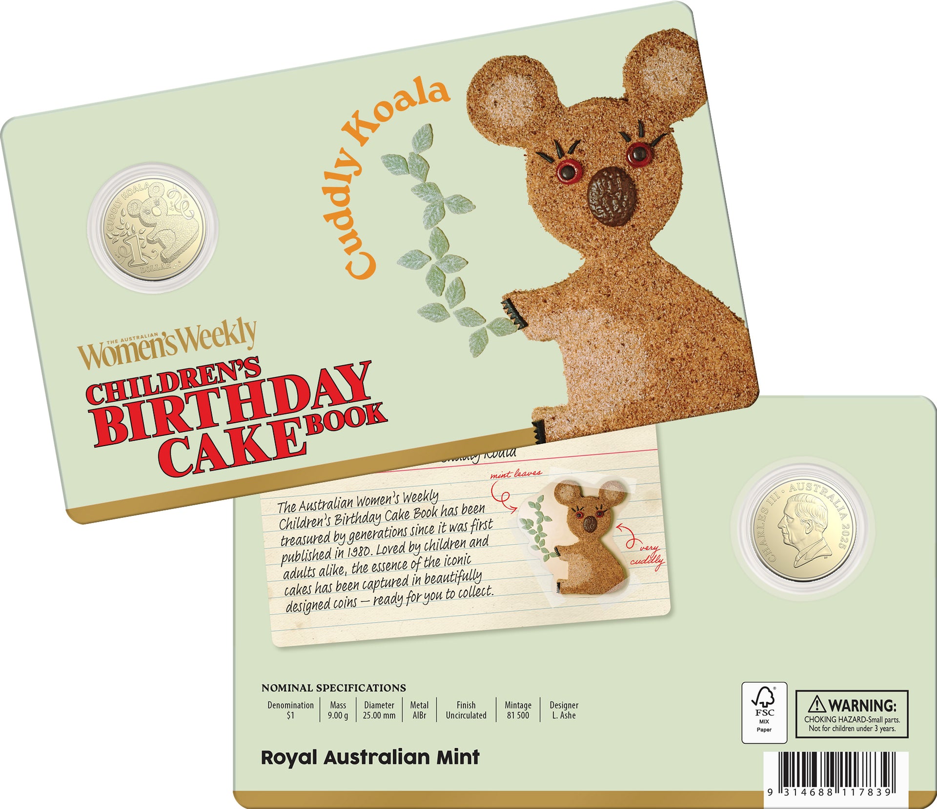 2025 $1 Albr Uncirculated Coin – Cuddly Koala