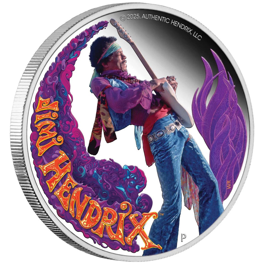 Coin 2025 $1 Jimi Hendrix 1 Oz Silver Proof