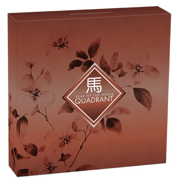 2026 Year of the Horse 1oz Silver Proof Coloured Quadrant Four-Coin Set