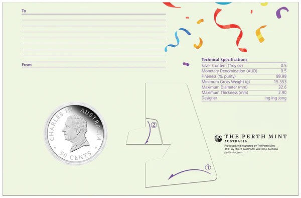 Happy Birthday 2026 1/2oz Silver Proof Coloured Coin in Card