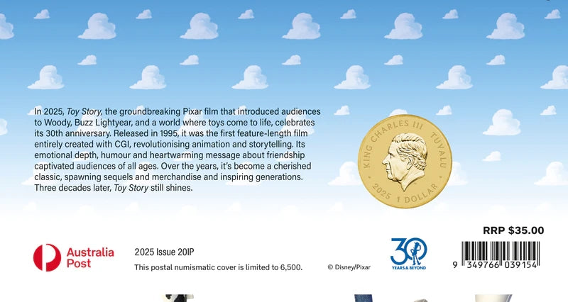30 Years of Toy Story 2025 Stamp and Coin Cover